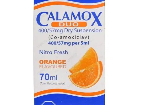 Calamox DUO 70ml Suspension 400mg 57mg 5ml (Amoxicillin Clavulanic Acid) - Bosch Pharmaceuticals | Dermatologists.pk Online