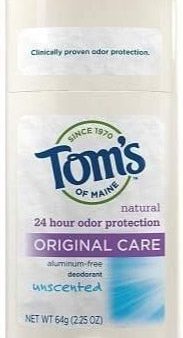 Tom s of Maine Original Care Deodorant Unscented 2.25 oz For Sale