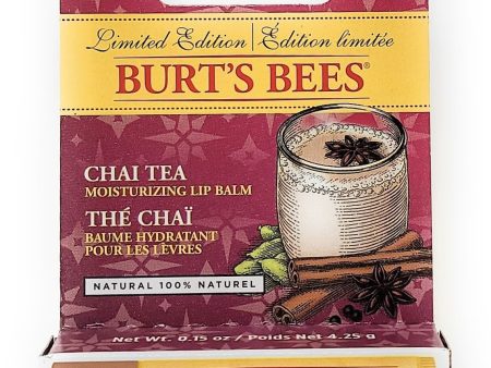 Burt s Bees Chai Tea Moisturizing Lip Balm Limited Edition 0.15 oz Online now