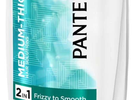 Pantene Pro-V Medium-Thick Hair Solutions 2 in 1 Shampoo & Conditioner Frizzy To Smooth 12.6 oz on Sale