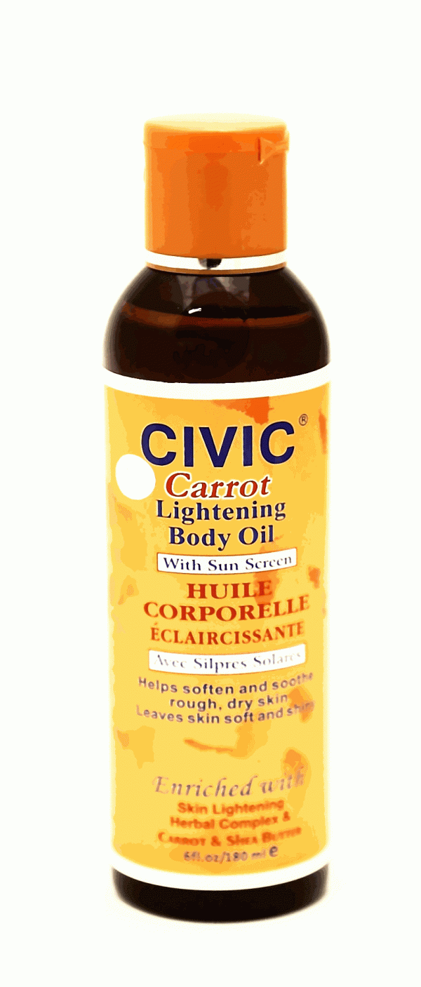 Civic Carrot Lightening Body Oil with Sunscreen 6 oz. Online Hot Sale