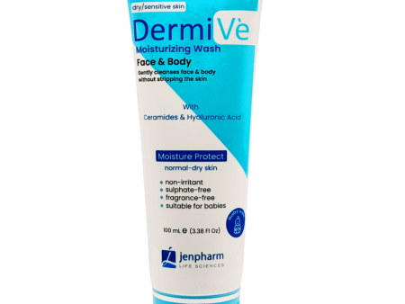 Dermive Moisturizing Wash Face & Body - Gentle Cleanser for Dry & Sensitive Skin | 100ml | Dermatologists.pk Fashion