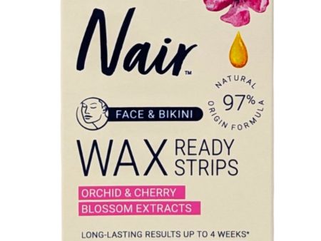 Nair Face & Bikini Wax Ready Strips 40 Wax Strips + 4 Post Wipes Supply