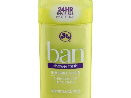 Ban Invisible Solid Antiperspirant Deodorant Shower Fresh 2.6 oz Supply