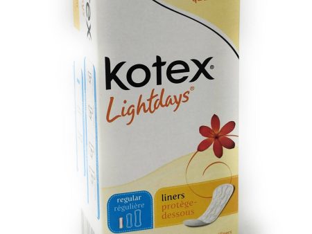 Kotex Lightdays Pantiliners Regular Unscented 22 ea Discount