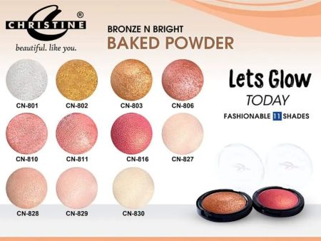 CHRISTINE BRONZE N BRIGHT BAKED POWDER CN-829 Sale