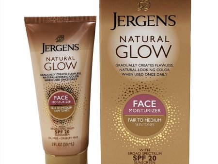 Jergens Natural Glow Face Moisturizer Fair to Medium Skin SPF 20 2 oz Supply