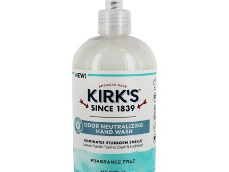 Kirk s Odor Neutralizing Hand Wash Fragrance Free Pump 12 oz Online now