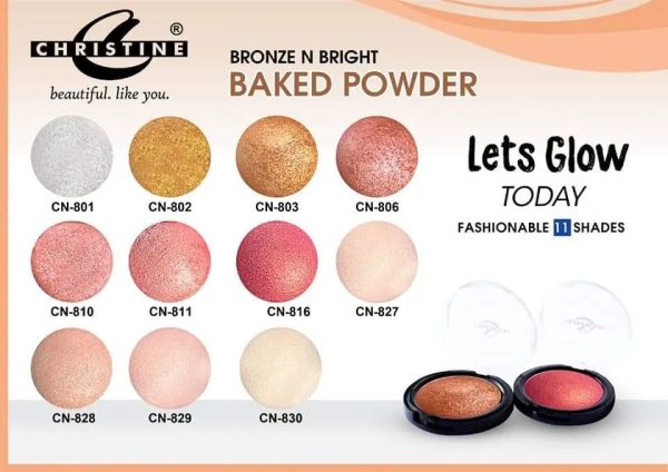 CHRISTINE BRONZE N BRIGHT BAKED POWDER CN-827 Supply