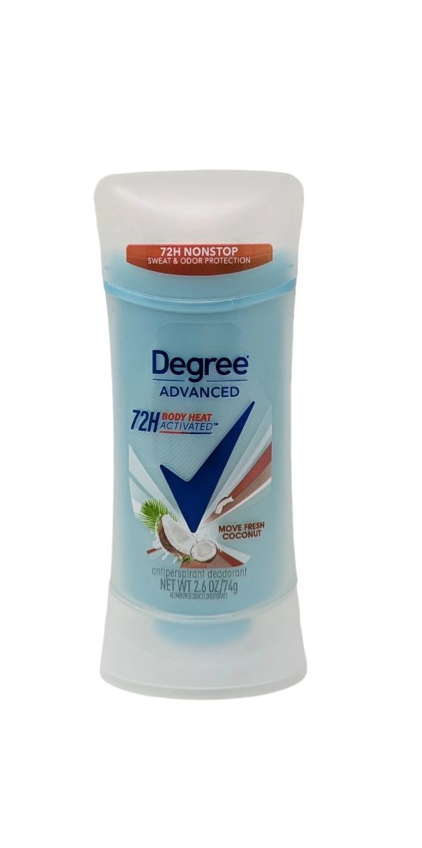 Degree Advanced 72H Solid Antiperspirant Move Fresh Coconut 2.6 oz Fashion