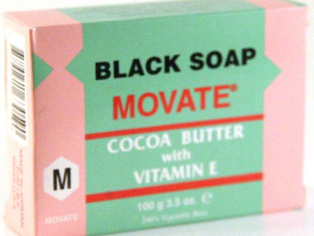 Movate Black Soap Cocoa Butter w  Vitamin E 3.5 oz Supply