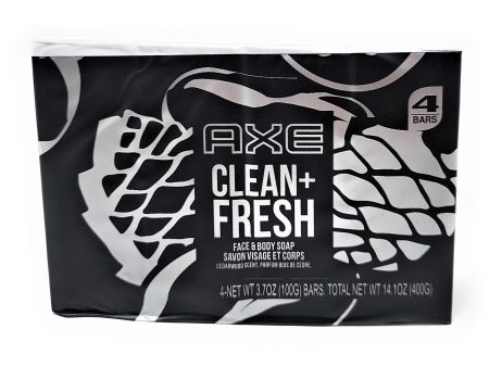 Axe Clean + Fresh Face & Body Soap 3.75 oz 4-Pack For Sale