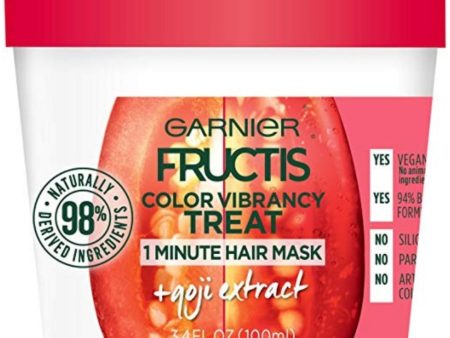 Garnier Fructis Color Vibrancy Treat 1 Minute Hair Mask Goji Extract 3.4 oz Online Sale