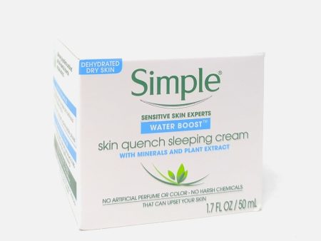 Simple Water Boost Skin Quench Sleeping Cream 1.7 oz on Sale