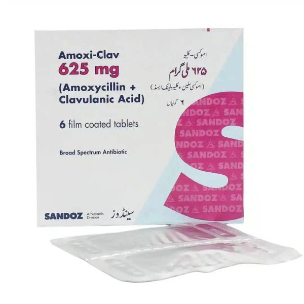 Amoxi-Clav Tablets 625mg (6 Tablets) - Sandoz | Dermatologists.pk Online