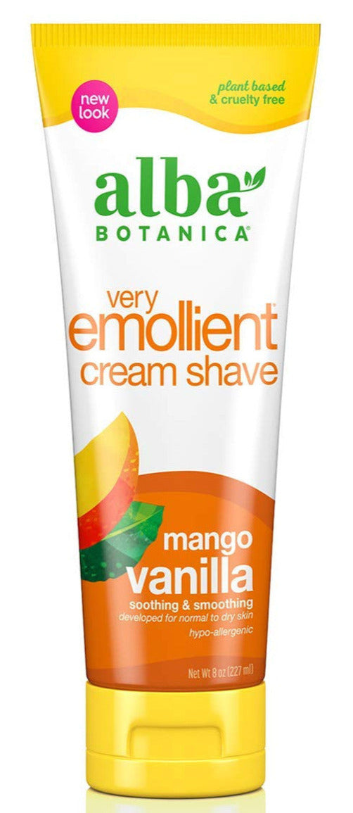 Alba Botanica Very Emollient Cream Shave Mango Vanilla 8 oz. For Discount