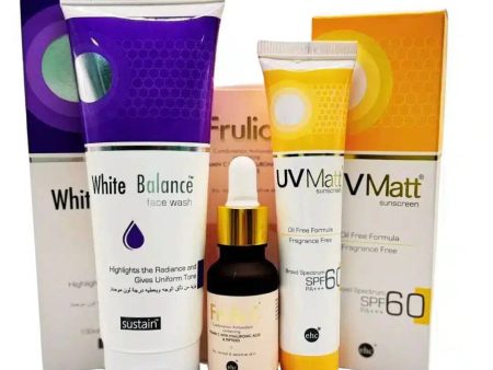 Complete Skincare Trio Discount Box : White Balance, Frulic C Serum & UV Matt Sunscreen Online Hot Sale