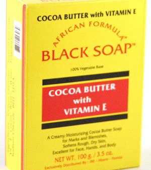 African Formula Black Soap Cocoa Butter with Vitamin E Net Wt. 3.5 Oz. on Sale